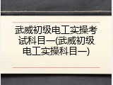 武威初级电工实操考试科目一(武威初级电工实操科目一)