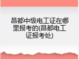 昌都中级电工证在哪里报考的(昌都电工证报考处)