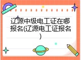 辽源中级电工证在哪报名(辽源电工证报名)