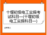 十堰初级电工实操考试科目一(十堰初级电工实操科目一)