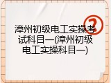 漳州初级电工实操考试科目一(漳州初级电工实操科目一)