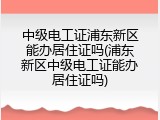 中级电工证浦东新区能办居住证吗(浦东新区中级电工证能办居住证吗)