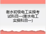 衡水初级电工实操考试科目一(衡水电工实操科目一)