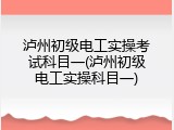 泸州初级电工实操考试科目一(泸州初级电工实操科目一)