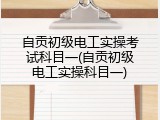 自贡初级电工实操考试科目一(自贡初级电工实操科目一)