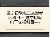 遂宁初级电工实操考试科目一(遂宁初级电工实操科目一)