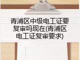 青浦区中级电工证要复审吗现在(青浦区电工证复审要求)
