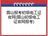 眉山报考初级电工证官网(眉山初级电工证官网报考)