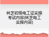 林芝初级电工证实操考试内容(林芝电工实操内容)