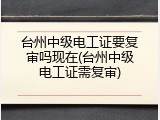 台州中级电工证要复审吗现在(台州中级电工证需复审)