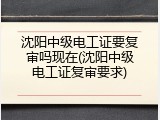 沈阳中级电工证要复审吗现在(沈阳中级电工证复审要求)