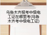 乌鲁木齐报考中级电工证在哪里考(乌鲁木齐考中级电工证)