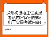 泸州初级电工证实操考试内容(泸州初级电工实操考试内容)