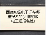 西藏初级电工证在哪里报名的(西藏初级电工证报名处)