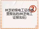 林芝初级电工证在哪里报名的(林芝电工证报名处)