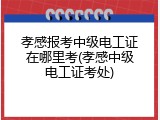 孝感报考中级电工证在哪里考(孝感中级电工证考处)