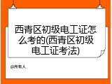 西青区初级电工证怎么考的(西青区初级电工证考法)