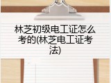 林芝初级电工证怎么考的(林芝电工证考法)