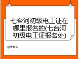 七台河初级电工证在哪里报名的(七台河初级电工证报名处)