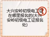 大兴安岭初级电工证在哪里报名的(大兴安岭初级电工证报名处)
