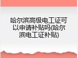 哈尔滨高级电工证可以申请补贴吗(哈尔滨电工证补贴)