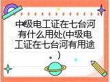 中级电工证在七台河有什么用处(中级电工证在七台河有用途。)