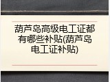 葫芦岛高级电工证都有哪些补贴(葫芦岛电工证补贴)