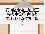 青浦区考电工证能直接考中级吗(青浦考电工证可直接考中级)