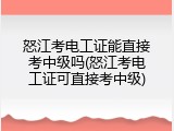 怒江考电工证能直接考中级吗(怒江考电工证可直接考中级)