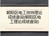 朝阳区电工技师理论成绩查询(朝阳区电工理论成绩查询)