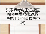 张家界考电工证能直接考中级吗(张家界考电工证可直接考中级)