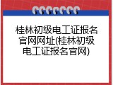 桂林初级电工证报名官网网址(桂林初级电工证报名官网)
