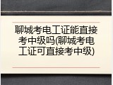 聊城考电工证能直接考中级吗(聊城考电工证可直接考中级)