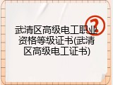 武清区高级电工职业资格等级证书(武清区高级电工证书)