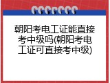 朝阳考电工证能直接考中级吗(朝阳考电工证可直接考中级)