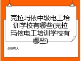 克拉玛依中级电工培训学校有哪些(克拉玛依电工培训学校有哪些)