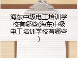 海东中级电工培训学校有哪些(海东中级电工培训学校有哪些)