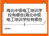 海北中级电工培训学校有哪些(海北中级电工培训学校有哪些)