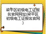 梁平区初级电工证报名官网网址(梁平区初级电工证报名官网)