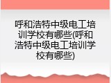 呼和浩特中级电工培训学校有哪些(呼和浩特中级电工培训学校有哪些)
