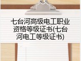 七台河高级电工职业资格等级证书(七台河电工等级证书)