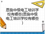 恩施中级电工培训学校有哪些(恩施中级电工培训学校有哪些)