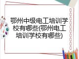 鄂州中级电工培训学校有哪些(鄂州电工培训学校有哪些)