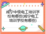 咸宁中级电工培训学校有哪些(咸宁电工培训学校有哪些)