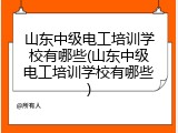 山东中级电工培训学校有哪些(山东中级电工培训学校有哪些)