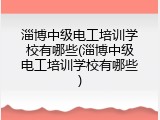 淄博中级电工培训学校有哪些(淄博中级电工培训学校有哪些)