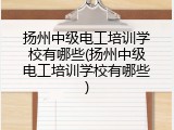 扬州中级电工培训学校有哪些(扬州中级电工培训学校有哪些)