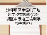 沙坪坝区中级电工培训学校有哪些(沙坪坝区中级电工培训学校有哪些)
