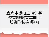 宜宾中级电工培训学校有哪些(宜宾电工培训学校有哪些)