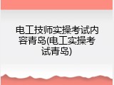 电工技师实操考试内容青岛(电工实操考试青岛)